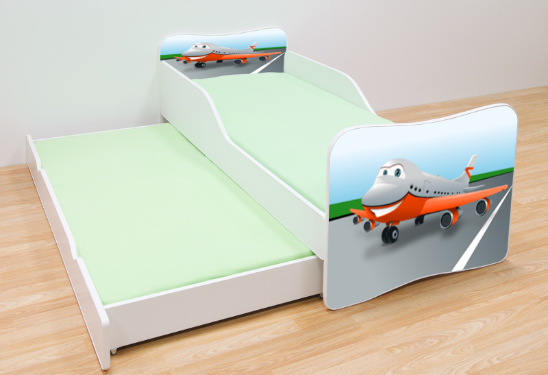 Becks posteľ s výsuvným lôžkom Lietadlo